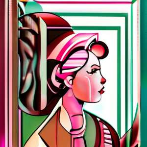 art image of woman getting ready for work stylized